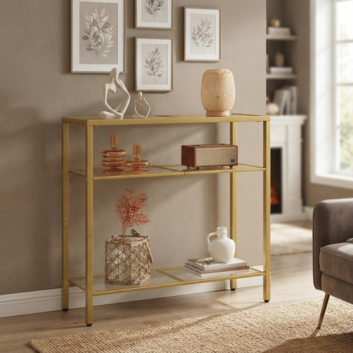 Stylish gold console table - console,